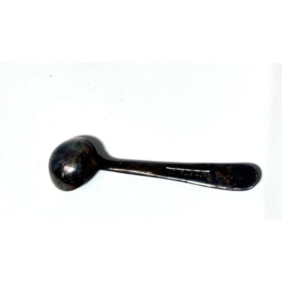 Vintage Antique Patina Small Salt Spoon Nickel Silver - Picture 4 of 4